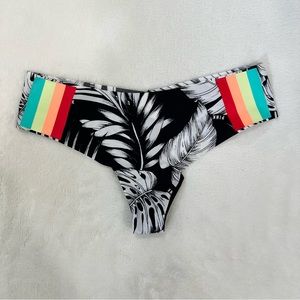 Victorias Secret PINK Cheekster Thong Black White Colorful Rare Size Small NWT